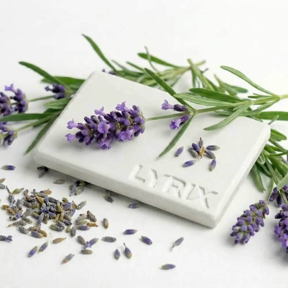 aromatizador de piedra para auto blanca Lyrix – fragancia Lavenda